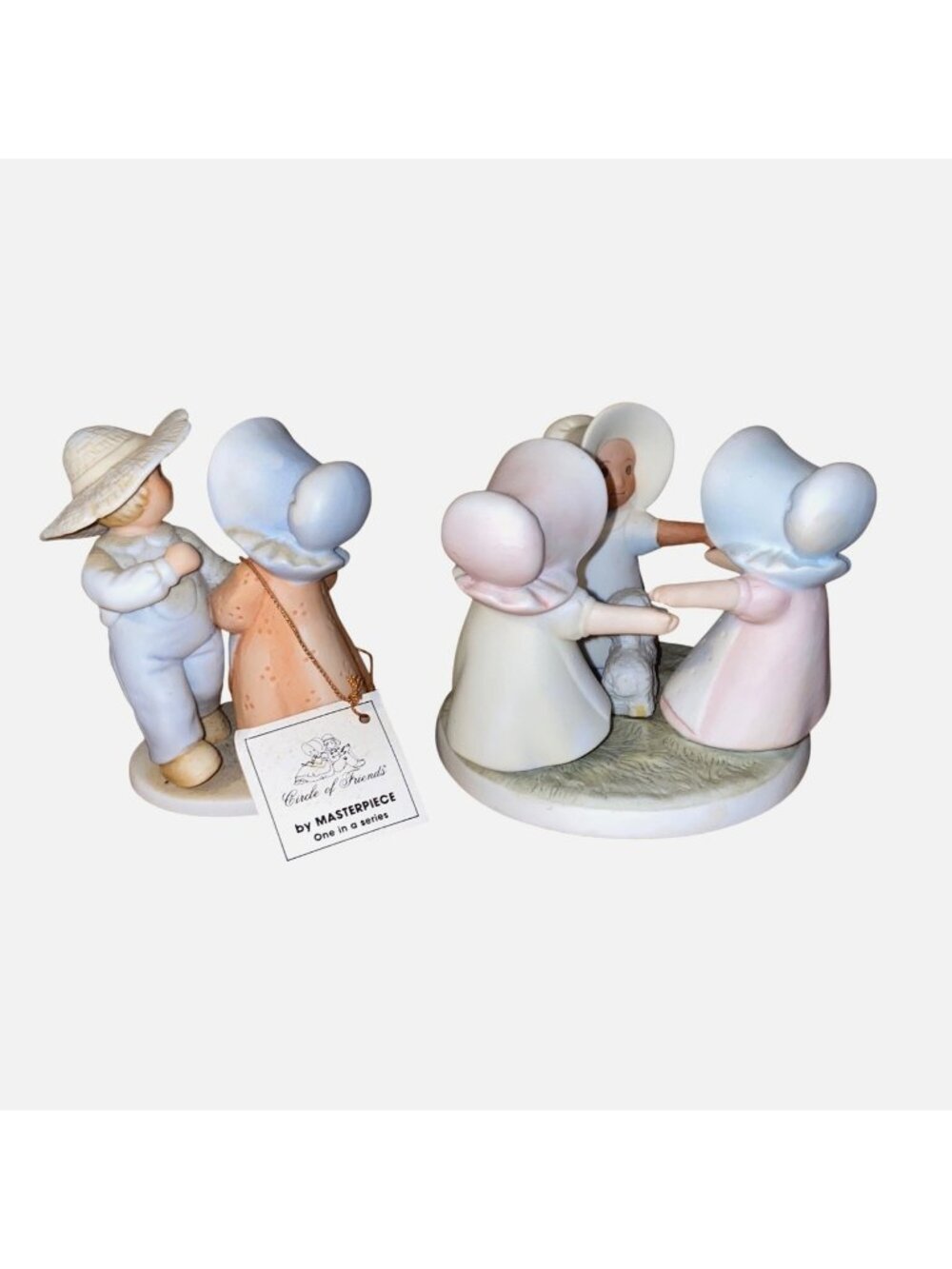 Vintage Circle Of Friends By Masterpiece Figurine Set 2 Porcelain Collectible